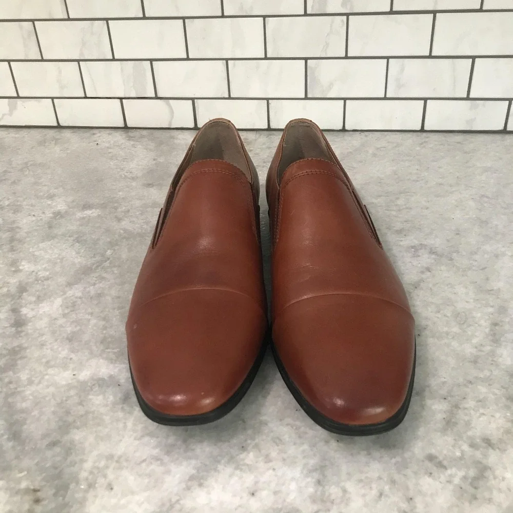 Giorgio Brutini Shoes Mens Size 10M Brown Leather Slip On Loafers Cap Toe